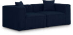 Cube 72" Fabric Upholstered 2pc. Modular Loveseat - Image 2