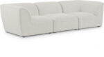 Miramar 109" Linen Textured Fabric Upholstered 3pc. Modular Sofa - Image 3