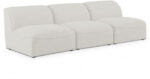 Miramar 99" Linen Textured Fabric Upholstered 3pc. Armless Modular Sofa - Image 3