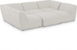 Miramar 109" Linen Textured Fabric Upholstered 6pc. Modular Sectional - Image 3