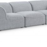 Miramar 109" Linen Textured Fabric Upholstered 3pc. Modular Sofa