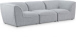 Miramar 109" Linen Textured Fabric Upholstered 3pc. Modular Sofa
