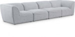 Miramar 142" Linen Textured Fabric Upholstered 4pc. Modular Sofa
