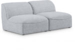 Miramar 66" Linen Textured Fabric Upholstered 2pc. Armless Modular Loveseat
