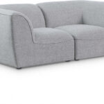 Miramar 76" Linen Textured Fabric Upholstered 2pc. Modular Loveseat