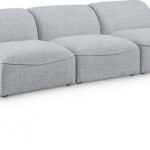 Miramar 99" Linen Textured Fabric Upholstered 3pc. Armless Modular Sofa