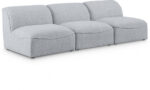 Miramar 99" Linen Textured Fabric Upholstered 3pc. Armless Modular Sofa