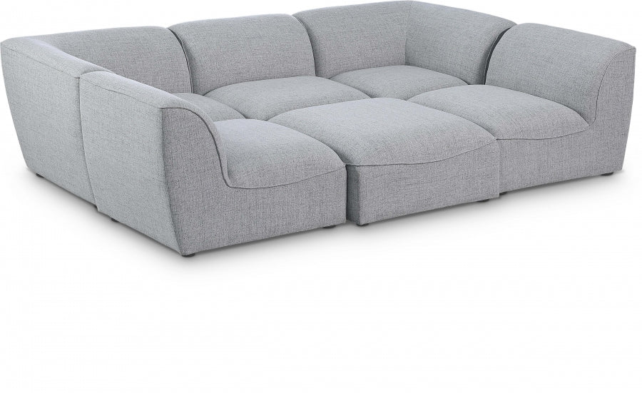 16916.jpg Miramar 109" Linen Textured Fabric Upholstered 6pc. Modular Sectional - Image 1