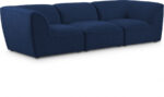Miramar 109" Linen Textured Fabric Upholstered 3pc. Modular Sofa - Image 2