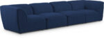 Miramar 142" Linen Textured Fabric Upholstered 4pc. Modular Sofa - Image 2