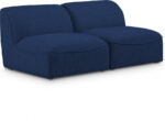 Miramar 66" Linen Textured Fabric Upholstered 2pc. Armless Modular Loveseat - Image 2