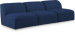 Miramar 99" Linen Textured Fabric Upholstered 3pc. Armless Modular Sofa - Image 2