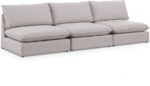 Mackenzie 120" Linen Textured Fabric Upholstered 3pc. Armless Modular Sofa - Image 2