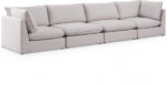 Mackenzie 160" Linen Textured Fabric Upholstered 4pc. Modular Sofa - Image 2