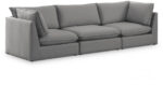 Mackenzie 120" Linen Textured Fabric Upholstered 3pc. Modular Sofa