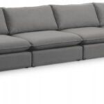 Mackenzie 160" Linen Textured Fabric Upholstered 4pc. Armless Modular Sofa