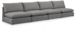 Mackenzie 160" Linen Textured Fabric Upholstered 4pc. Armless Modular Sofa
