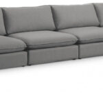 Mackenzie 160" Linen Textured Fabric Upholstered 4pc. Modular Sofa