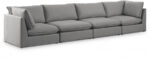 Mackenzie 160" Linen Textured Fabric Upholstered 4pc. Modular Sofa