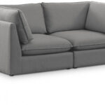 Mackenzie 80" Linen Textured Fabric Upholstered 2pc. Modular Loveseat