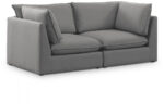 Mackenzie 80" Linen Textured Fabric Upholstered 2pc. Modular Loveseat