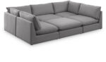Mackenzie 120" Linen Textured Fabric Upholstered 6pc. Modular Sectional