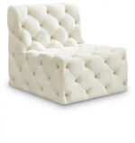 Tuft Velvet Upholstered Armless Modular Chair - Image 4