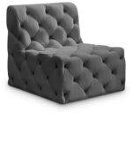 Tuft Velvet Upholstered Armless Modular Chair - Image 2