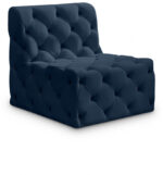 Tuft Velvet Upholstered Armless Modular Chair - Image 3