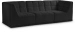 Relax 98" Velvet Upholstered 3pc. Modular Sofa
