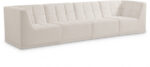 Relax 128" Velvet Upholstered 4pc. Modular Sofa - Image 3