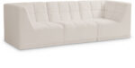 Relax 98" Velvet Upholstered 3pc. Modular Sofa - Image 3