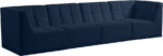 Relax 128" Velvet Upholstered 4pc. Modular Sofa - Image 2