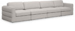 Beckham 152" Linen Textured Fabric Upholstered 4pc. Modular Sofa - Image 2