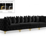 Tremblay 139" Velvet Upholstered 4pc. Modular Sofa