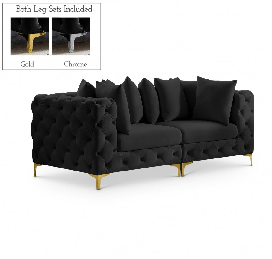19489.jpg Tremblay 79" Velvet Upholstered 2pc. Modular Loveseat - Image 1