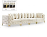 Tremblay 139" Velvet Upholstered 4pc. Modular Sofa - Image 4