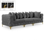 Tremblay 109" Velvet Upholstered 3pc. Modular Sofa - Image 2