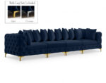 Tremblay 139" Velvet Upholstered 4pc. Modular Sofa - Image 3