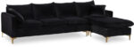 Naomi 110" Velvet Upholstered Reversible Sectional