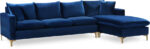 Naomi 110" Velvet Upholstered Reversible Sectional - Image 3