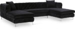 Gail 127" Velvet Upholstered 3pc. Sectional