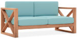 Anguilla 65" Water Resistant Fabric Upholsetered Outdoor Patio Loveseat - Image 3