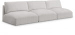 Ease 114" Fabric Upholstered 3pc. Armless Modular Sofa - Image 2