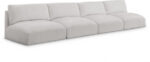 Ease 152" Fabric Upholstered 4pc. Armless Modular Sofa - Image 2