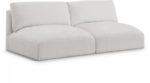 Ease 76" Fabric Upholstered 2pc. Armless Modular Loveseat - Image 2
