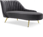 Margo Velvet Upholstered Chaise Lounge - Image 2