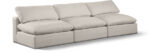 Comfy 117" Linen Textured Fabric Upholstered 3pc. Armless Modular Sofa - Image 4