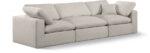 Comfy 119" Linen Textured Fabric Upholstered 3pc. Modular Sofa - Image 4