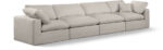 Comfy 158" Linen Textured Fabric Upholstered 4pc. Modular Sofa - Image 4